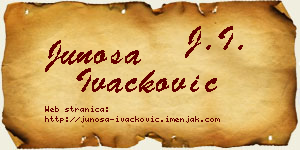 Junoša Ivačković vizit kartica